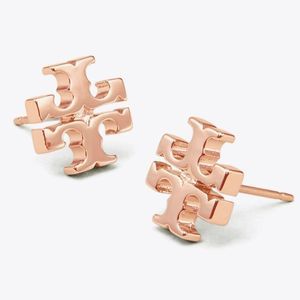 Tora Burch Kira Logo Stud Earring - ROSE GOLD with Dust Bag